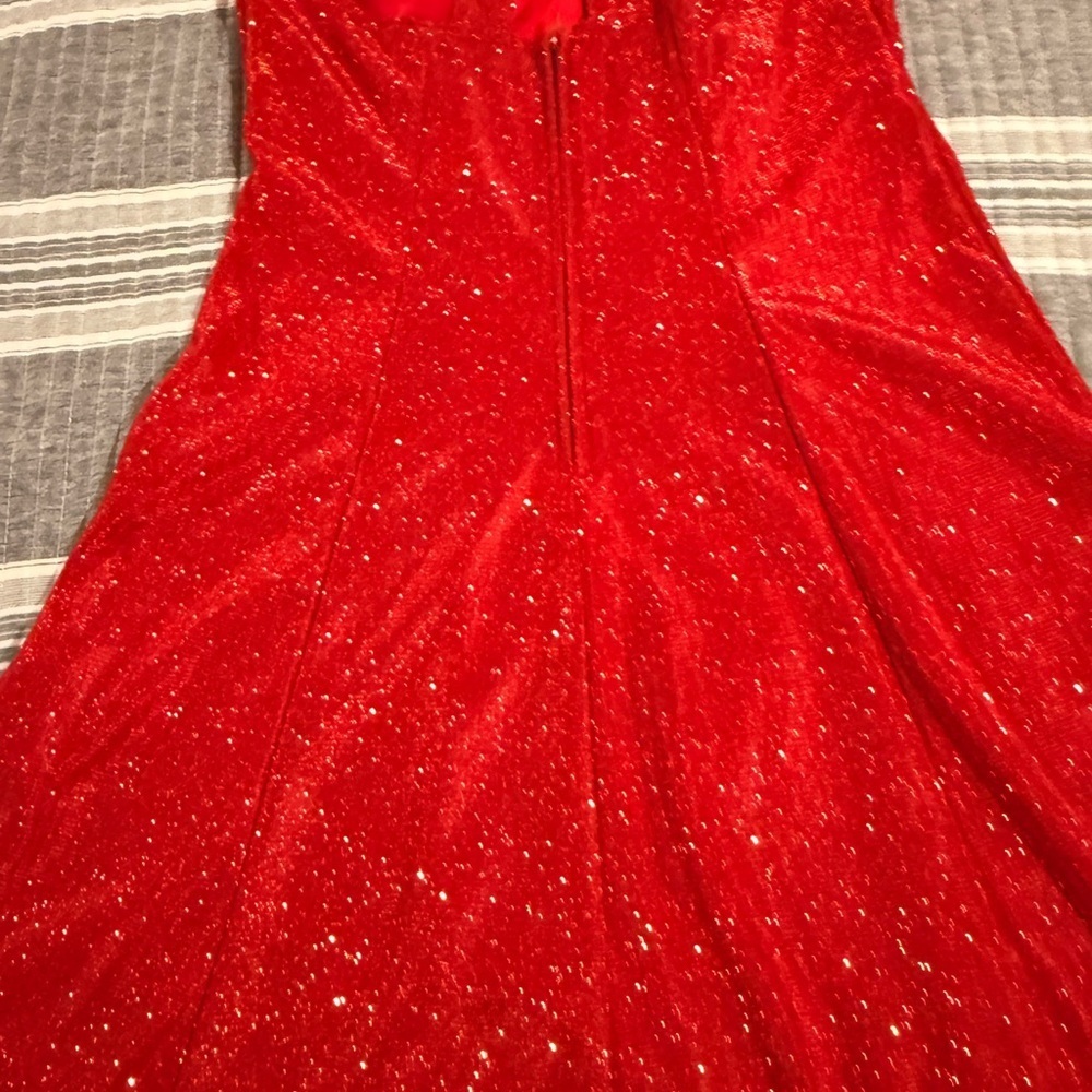 NWOT Honey and Rosie Red Sparkle Juniors Small Dress - Picture 6 of 7